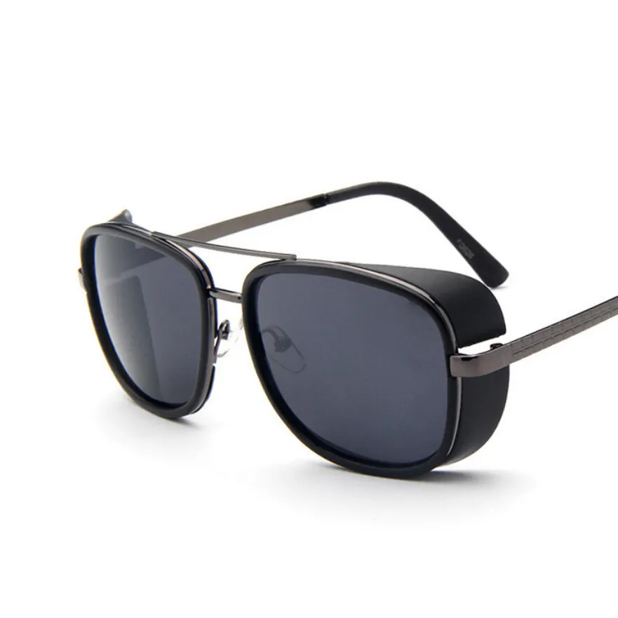 Iron Mens Steampunk Goggles Sunglasses Men Women Side Shdes Gothic Sun