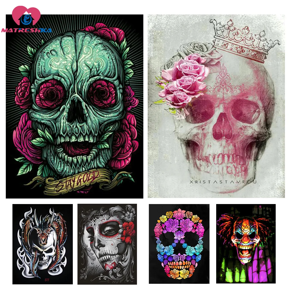 Diamond embroidery Halloween skull ross stitch kits 5d Diamond painting