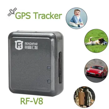 

High Efficiency RF-V8 Car pet childern GPS Tracker locator RF-V8 Anti-theft Positioning Alarm tracking device with Lanyard