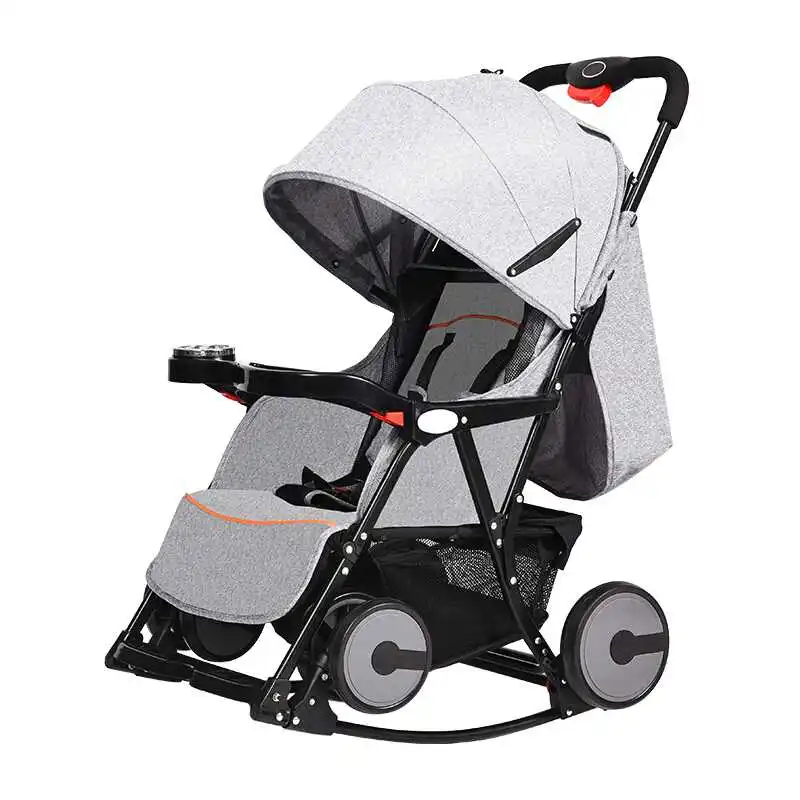 Креативная многоразовая Коляска 2 в 1 Четыре зонтик-цветовое колесо коляска новорожденное детское кресло-качалка может сидеть лежа плоский портативный легкий складной