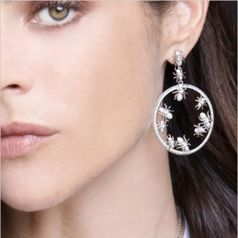 Fashion personality ant micro inlaid zircon ladies earrings