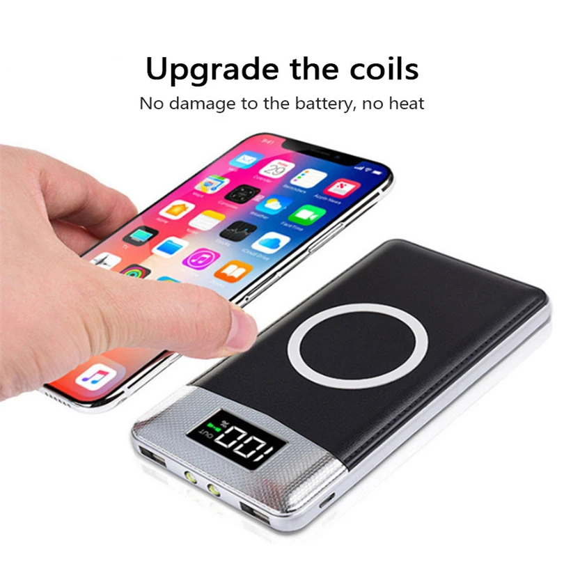 2018 Selling Quick Charge Wireless Power Bank Dual USB Power Bank 30000mAh Wireless Charger Powerbank Bateria External Portable