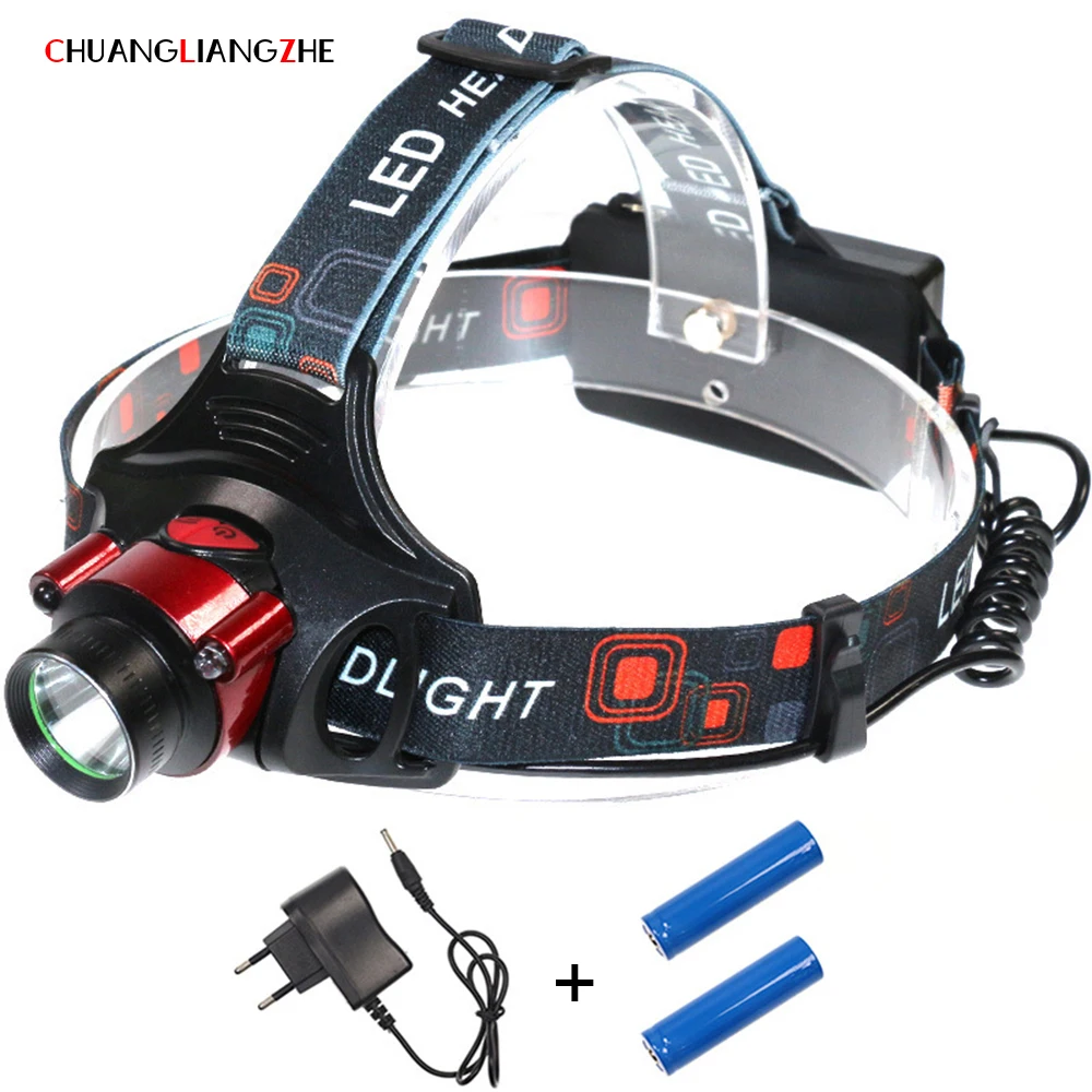 CHUANGLIANGZHE LED Headlight T6 Lamp 500 M Fishing Light Rechargeable
