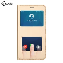 Capa flip caso de telefone de couro para xiaomi redmi 4x 4 x pro redmi4 redmi4x xiomi xaomi xiami à prova de choque claro janela ver casos