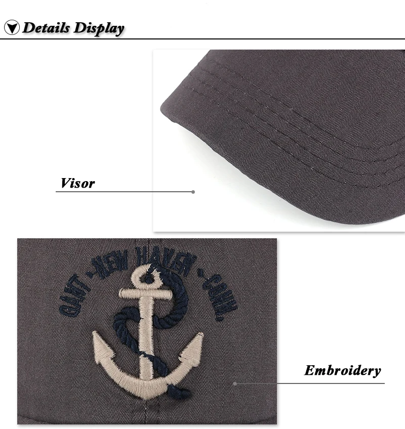 Новое поступление, хлопковая бейсбольная Кепка Gorras с якорем ...