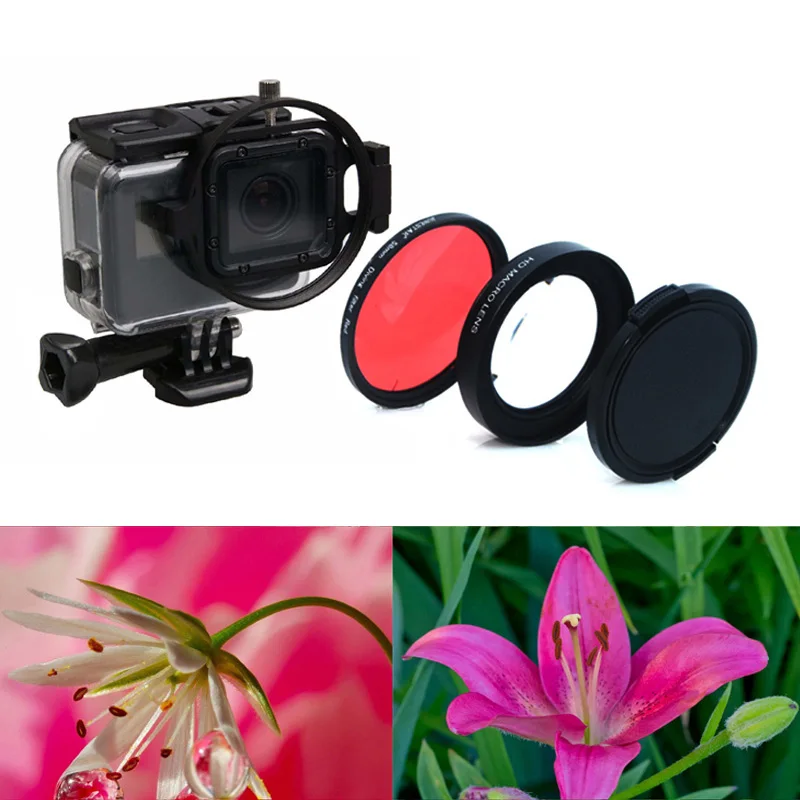 Action Camera Dive Filter Set with 16X Macro Lens for Gopro Hero 7 6 5