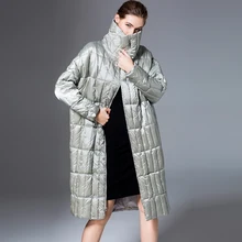 Зимнее модное Брендовое пальто хорошего качества из 90% настоящего утиного пуха, Женская стильная плотная пуховая парка с рукавами «летучая мышь» с поясом wq183