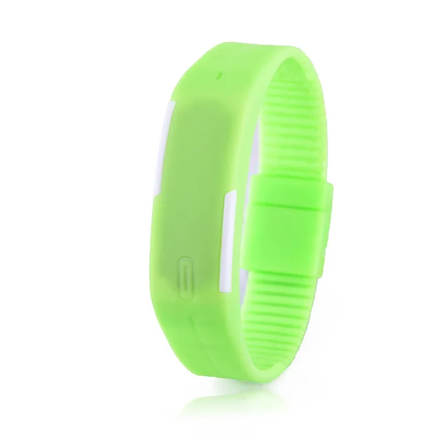 Новые модные светодио дный часы Конфеты цветная силиконовая резина сенсорный экран цифровые часы, для женщин мужчин браслет спортивные наручные часы 10 - Цвет: green