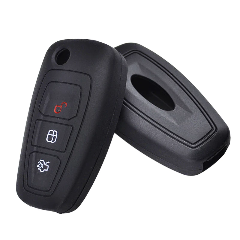 High Protective 3 Button Silicone Key Fob Shell Dedicated Car Key Case Cover For Ford Ranger C-Max S-Max Focus Galaxy