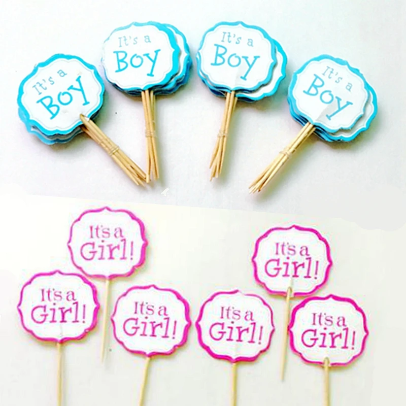 24pcs It s a Girl Letter Cupcake Toppers Pick Party Supplies font b baby b font
