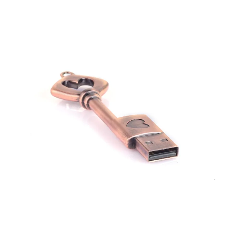 USB Flash Drive сердце ключ флешки 4 GB 8 GB 16 ГБ, 32 ГБ, 64 ГБ памяти usb флэш-накопитель Водонепроницаемый металлический брелок U диск подарок