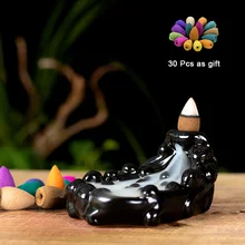 PINNY керамический конусный держатель для благовоний глазурь обратного потока ладан горелка водопады украшения Керамические поделки пуля курильница сандаловое дерево