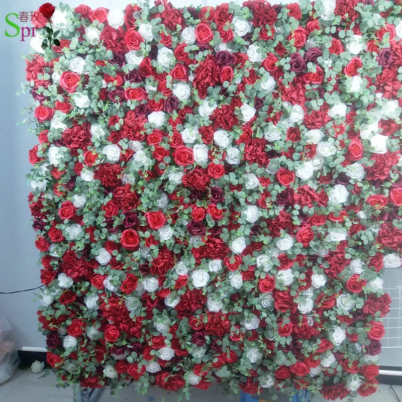 

SPR 3D high quality Artificial wedding rose flower wall backdrop arrangement decoration ever table runner and centerpiec