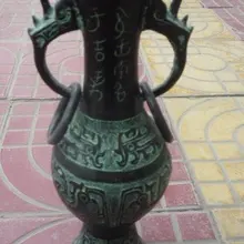 Редкая старинная бронзовая ваза MingDynasty, с резьбой, орнамент, лучшая коллекция и украшение