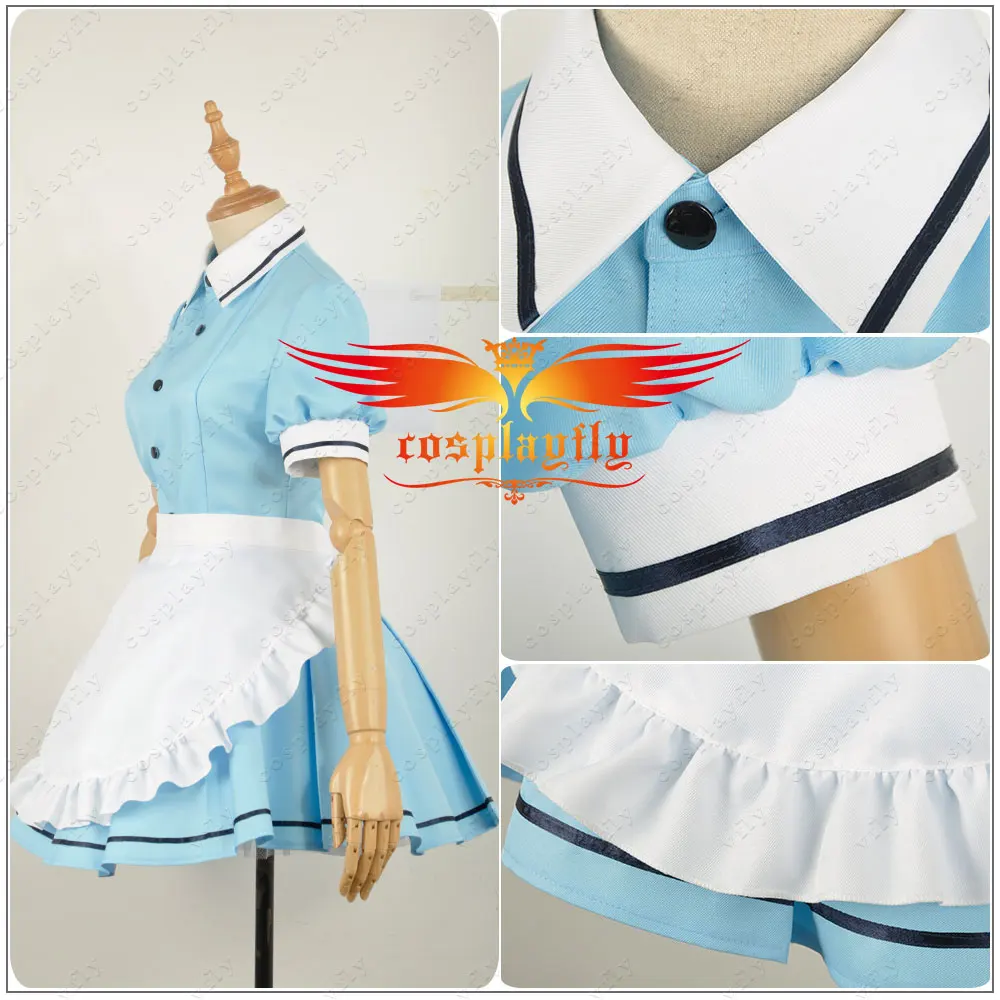 Женский костюм для косплея S Burendo Esu Kaho Hinata синий юбка и фартук девушек женщин|costume