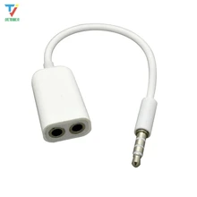 500pcs lot White 3 5mm Earphone Headphone Male 1 to 2 Dual Female Y Splitter Stereo Audio Cable Adapter Jack for iPhone iPad