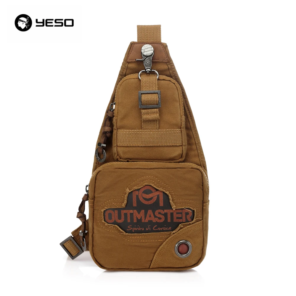 

Brand YESO Vintage Style Fashion Men Convenience Canvas Crossbody Bag Leisure Messenger Phone Bags Boys Chest Pack Versatile Bag