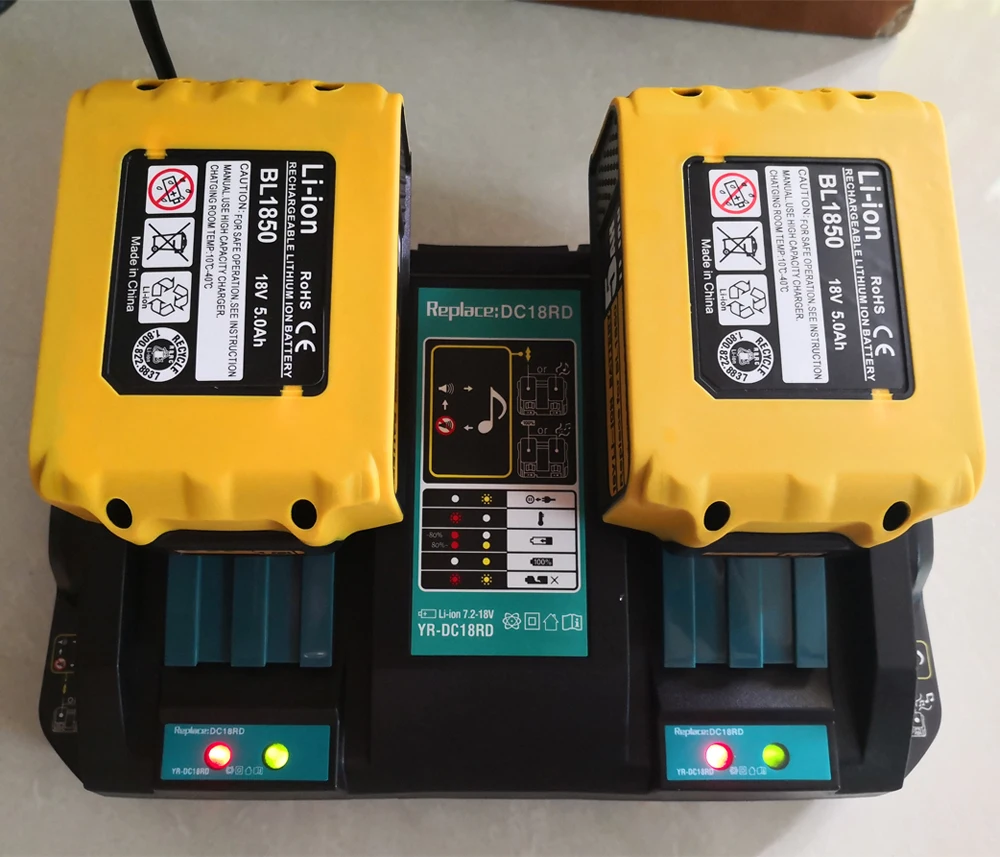 2x Новые 18 в 5Ah Li Ion Батарея для аккумулятор makita BL1860 BL1850 BL1830 BL1840 194205 3 Мощность