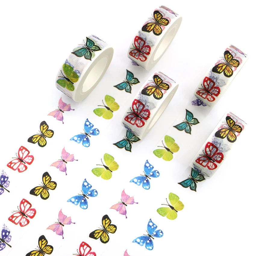 

1 PCS Creative Kawaii Butterfly Washi Tape Adhesive Paper Tape School Office Supplies DIY Scrapbooking Decorative Sticker Tape