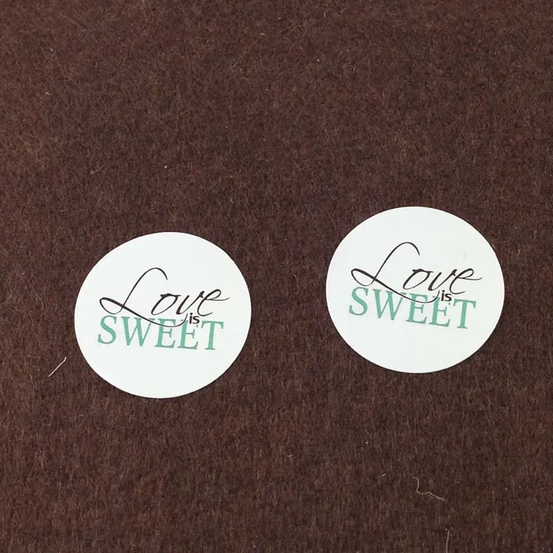 Круглые 3 см белые бумажные 100 шт./лот мятно-зеленые наклейки Love is Sweet чистые и