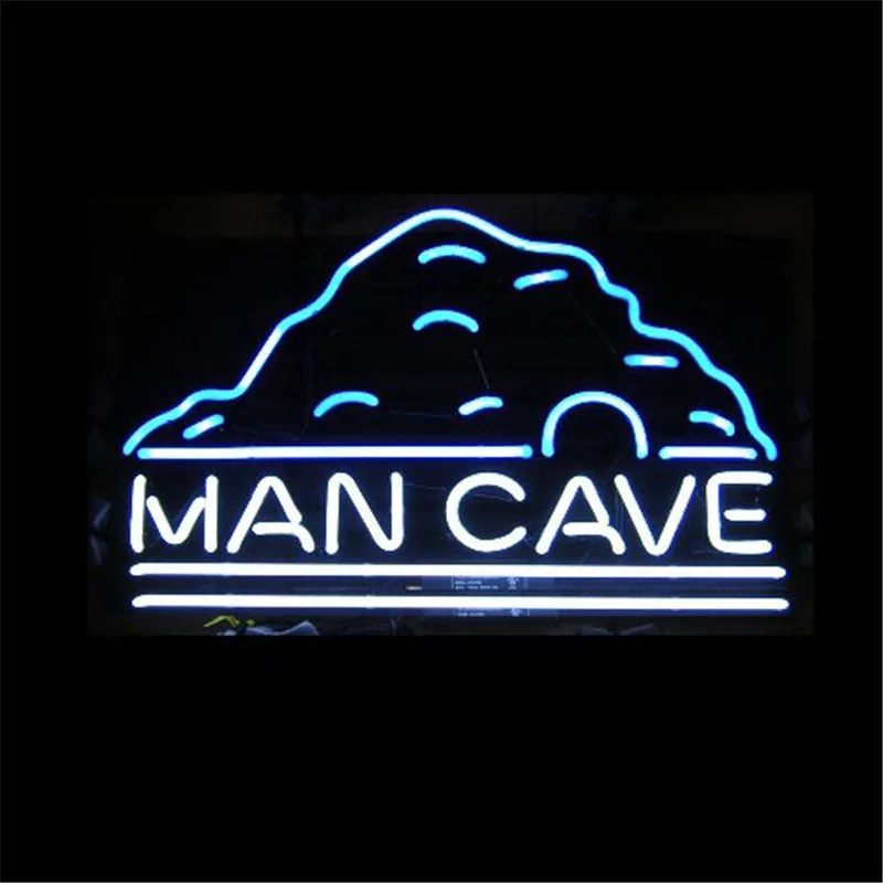 17*14" MAN CAVE NEON SIGNS Signboard REAL GLASS BEER BAR 