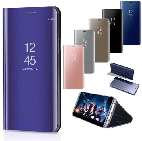 

Clear View Mirror Smart Case For Huawei P20 P20 Pro P9 P10 Plus Leather Flip Stand Cover For Huawei Honor V10 8 9 Mate 10 Lite