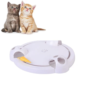 

Funny Cat Toy Interactive Pet Cat Toys Automatic Rotating Cat Play Teaser Plate Mice Catch Electric Playing Exercise Toys