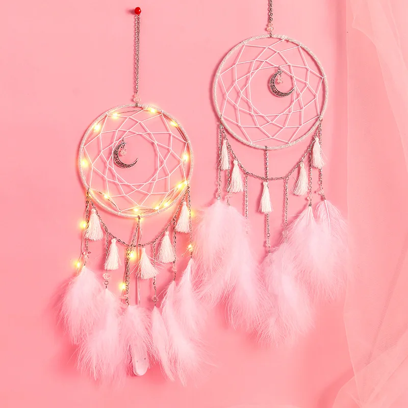 

Flying Wind Chimes Dream Catcher Handmade Gifts Dreamcatcher Feather Pendant Creative Hollow Wind Chimes Wall Hanging Decoration