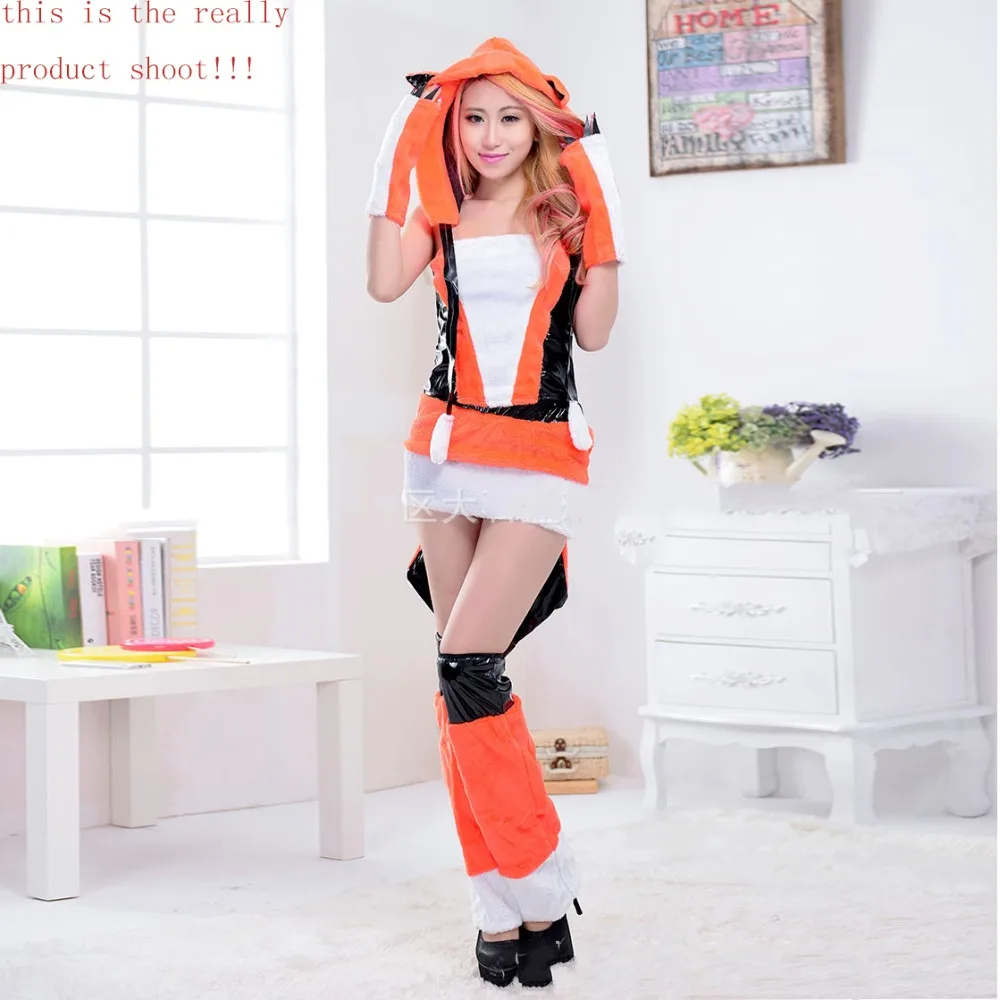 VASHEJIANG аниме оранжевый мех лисы костюм для женщин фантазия животных Волк Косплей костюмы на Хэллоуин для взрослых карнавал нарядное платье