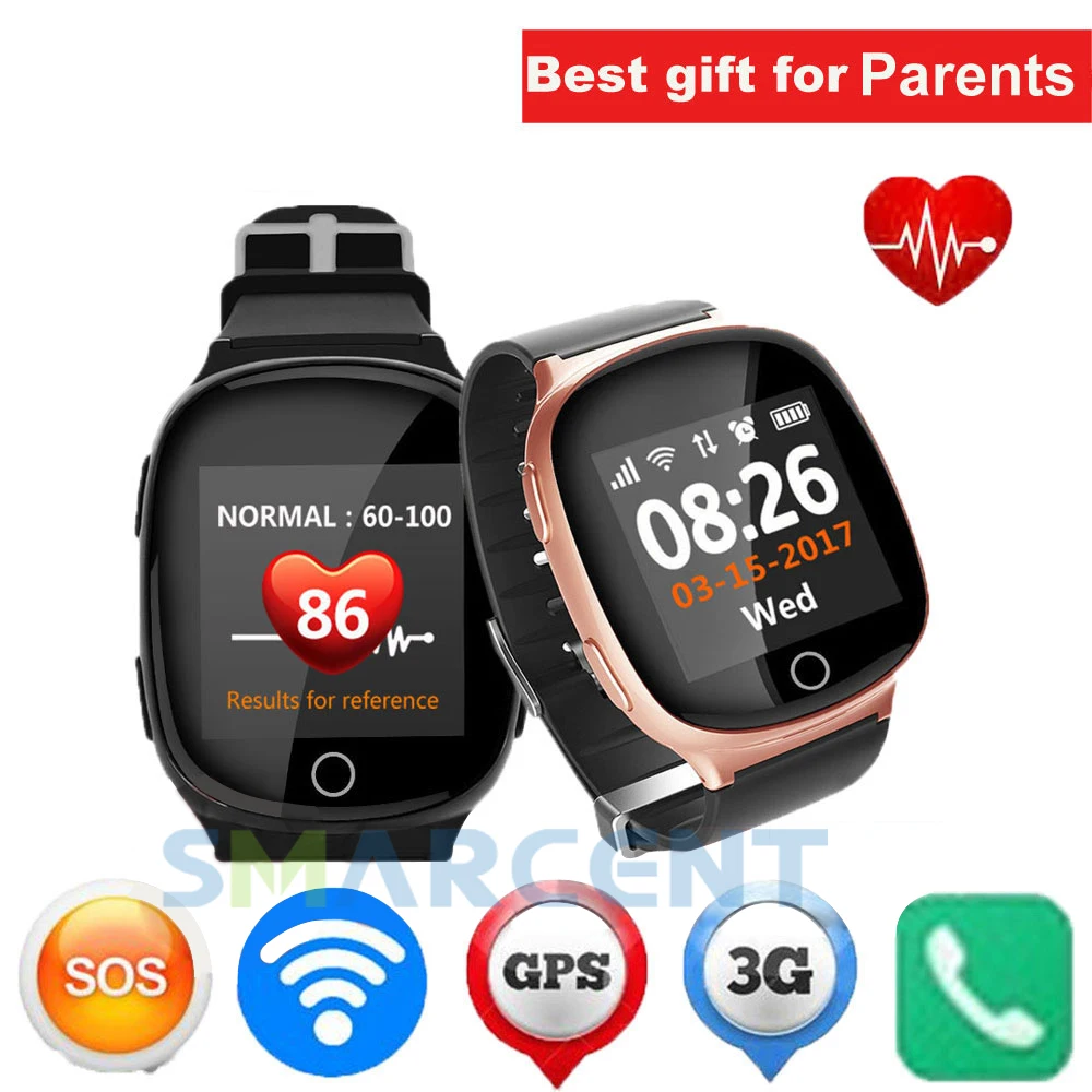New Elderly Smart Watch GPS+LBS+WIFI Positioning Anti lost Heart Rate