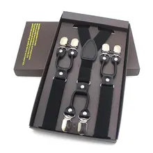 ZHIAO, модные подтяжки, кожа, сплав, 6 зажимы подтяжек, мужские, Ретро стиль, повседневные подтяжки, брюки, ремень, подарок для мужчины, 2,5*120 см