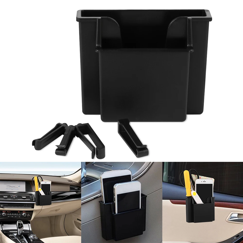

Car Cellphone Holder Black Multifunctional Mobile Phone Charge Box Holder Pocket Organizer Car Seat Bag Storage