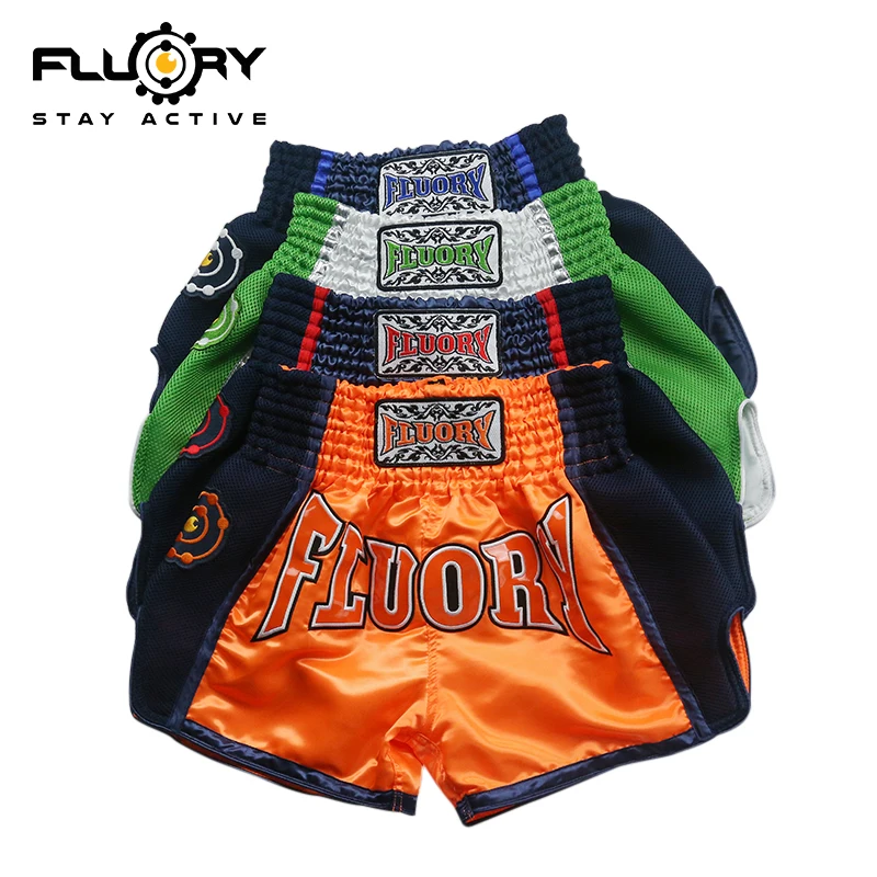 Шорты Muay Thai FLUORY MTSF22 вышитые шорты MMA для кикбоксинга|Боксерские трусы| |