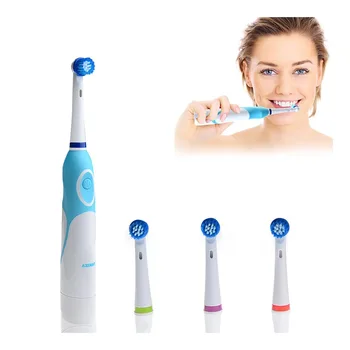 AZDENT Rotating Electric Toothbrush Battery Operated with 4 Brush Heads Oral Hygiene Health Products No Rechargeable Tooth Brush