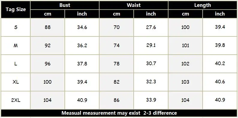 SIZE CHART