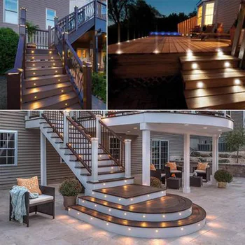 

16PCS LED Deck Light 12v IP67 Waterproof Buried Lamps Outside Recessed Stair Underground Lamp LED Wall spotlight