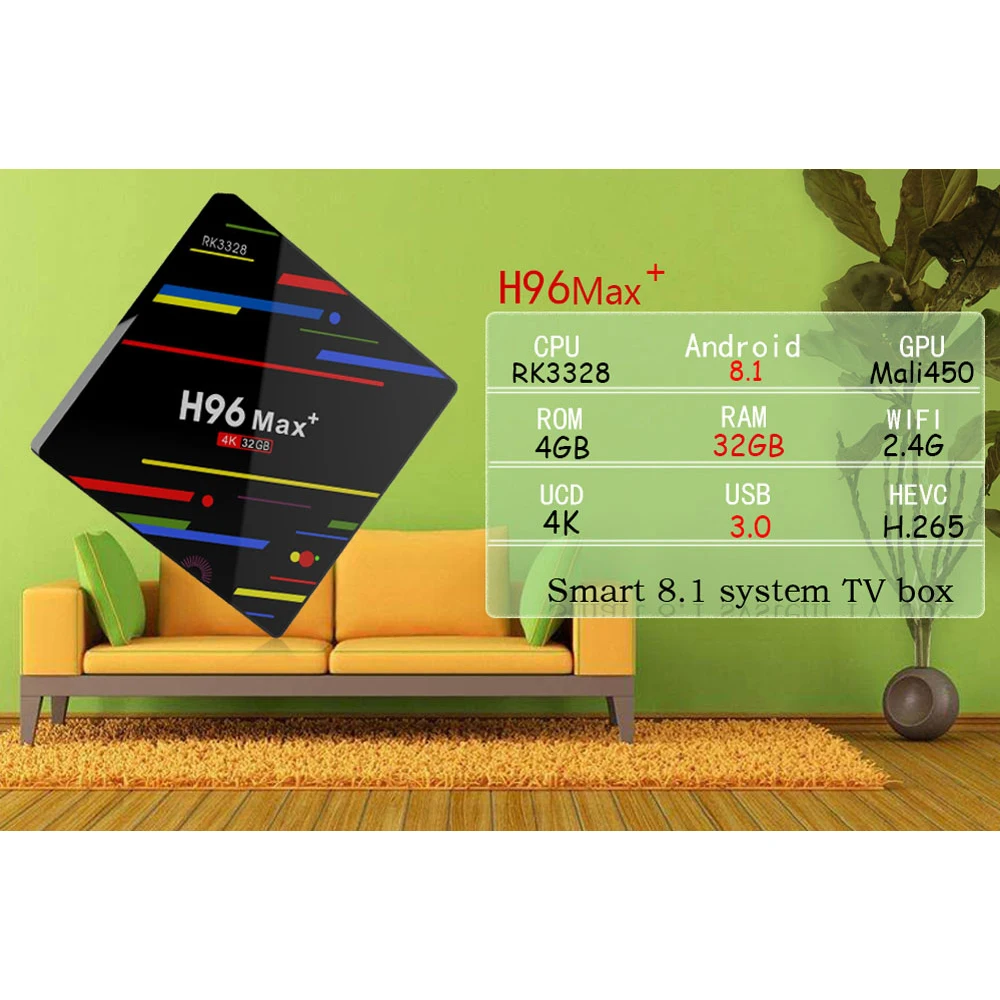 Новый H96 Max + ТВ бокс android 8 1 RK3328 Четырехъядерный 4 ГБ ОЗУ 32 Гб ПЗУ Full 1080p 4k 3D Google Player