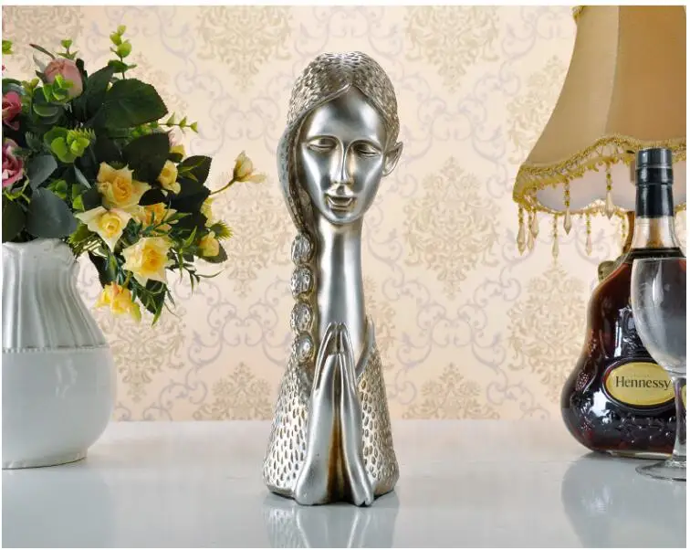 Европейский полимерный молящийся орнамент для девочки, домашний интерьер, украшение для гостиной, столовой, настольные фигурки, свадебный подарок