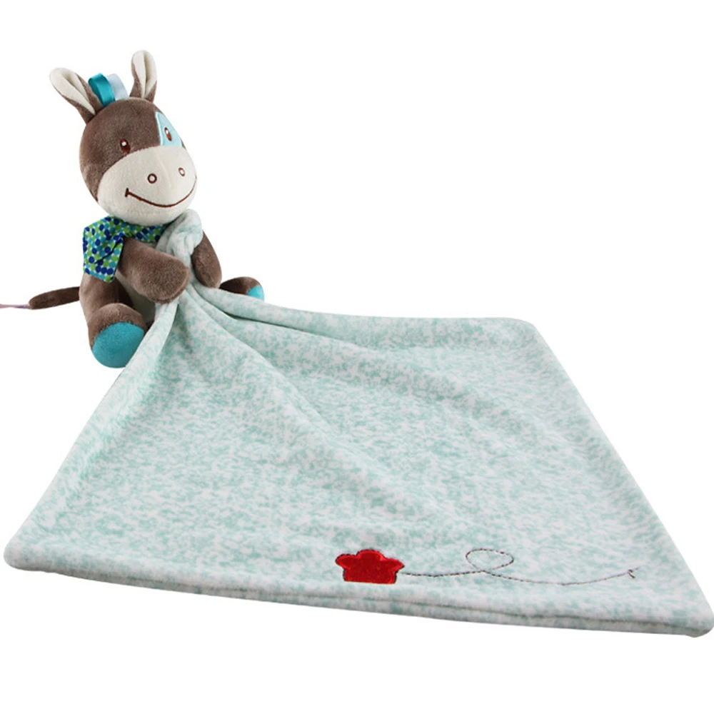 Милое детское одеяло для малышей, моющееся защитное одеяло, мягкая плюшевая игрушка с изображением собаки, оленя - Цвет: Синий