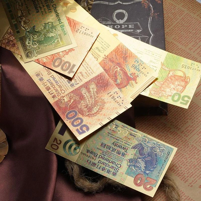 6 Buah Set Hong Kong 10 20 50 100 500 1000 Standard Chartered Bank Souvenir Emas Uang Kertas Uang Palsu Uang Kertas Uang Kertas Uang Kertas Emas Aliexpress