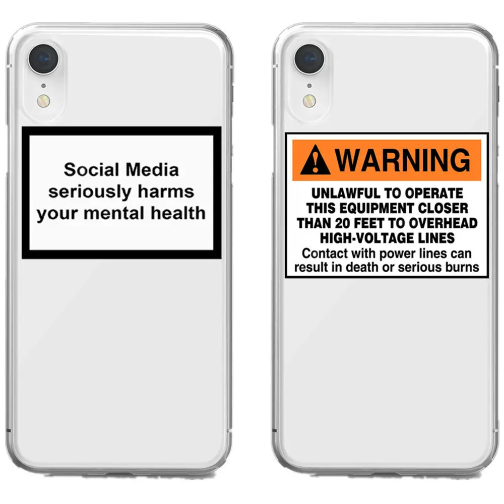 

Social Media seriously harms your mental health Soft TPU cover phone case for iPhone XS MAX XR X10 7 8 6Plus 6 6S 7 8Plus SE 5S