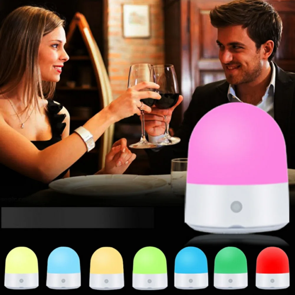 

1Pc Night Light With Sensor Touch Control 8 Color Changing RGB Mode Safe Rechargeable Portable Nursery Lamp For Reading Sleeping