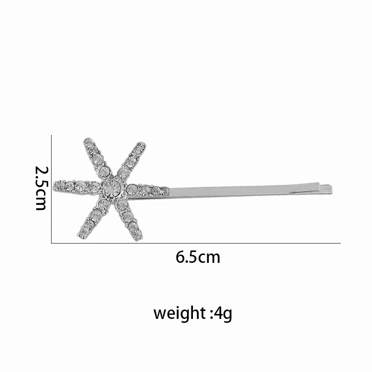 Модные вечерние заколки для волос в Корейском стиле с кристаллами, стразы, заколка для волос в форме блестящей звезды и снежинки, аксессуары для волос для женщин, головные уборы