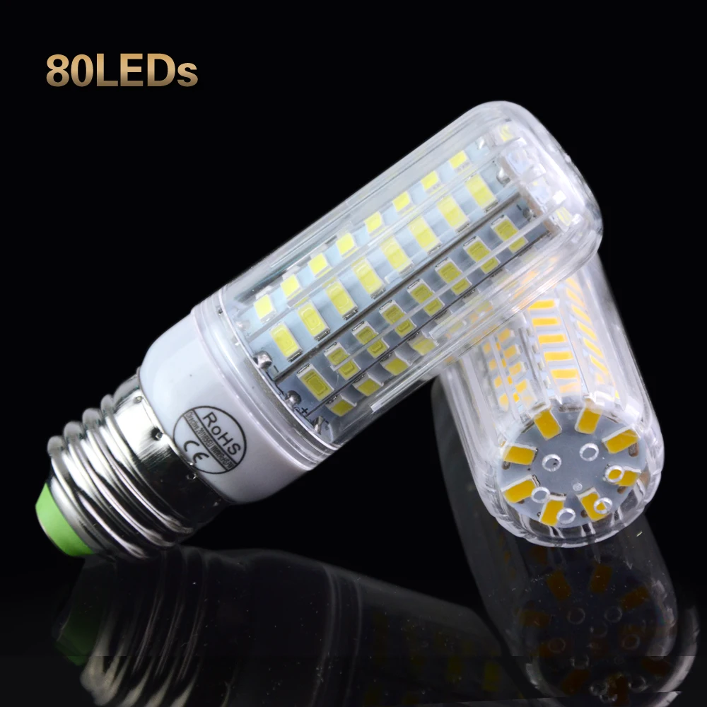 Светодиодная лампа SMD 5730 E27 более яркая чем 5735 5736 220 В 24 30 42 64 80 89 108 136 светодиодов