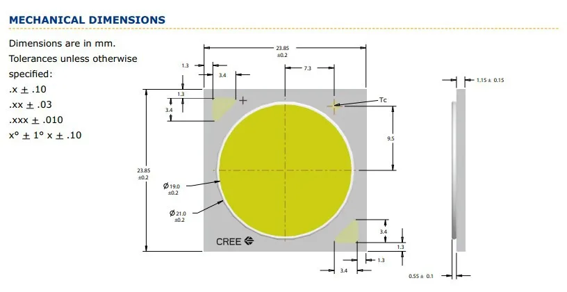 Cree CXA 2520 CXA2520 белый 5000 К теплый белый 3000 К 47 Вт COB светодиодный излучатель лампа светильник