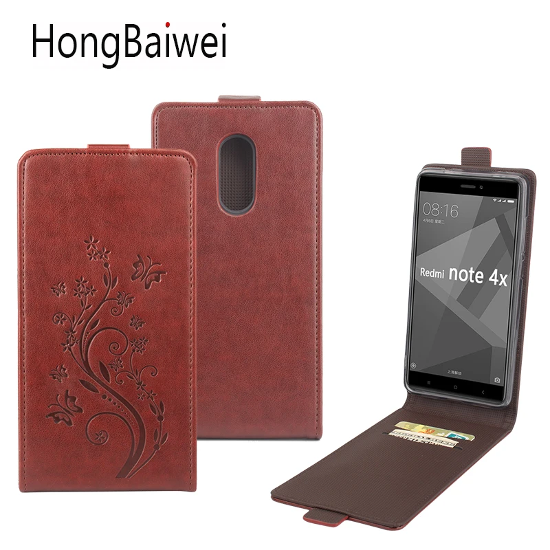 

HongBaiwei Cover for Xiaomi Redmi Note 4X Case Leather Printed Flower Flip Luxury Wallet Phone Case for Xiaomi Redmi Note 4X
