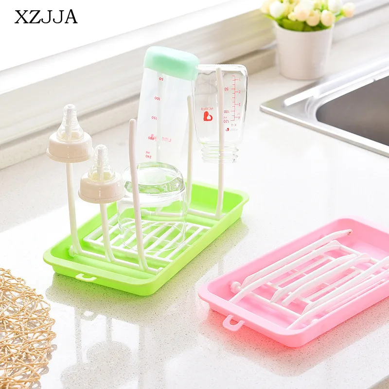 XZJJA 1PCS Folding Baby Feeding Bottle Draining Rack Hanging Water Cup Draining Rack Multi