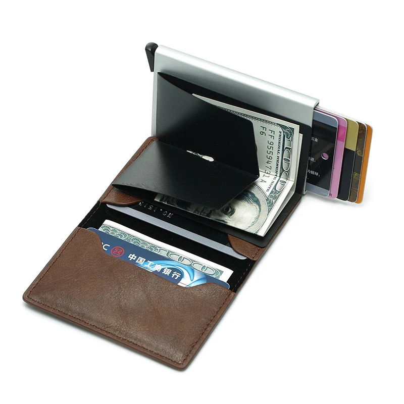 Rfid Blocking Automatical Aluminium Thin Men Wallets Male Mini Slim Wallet Card ID Holders Walet Small Purses Money Bag Valet Rfid Blocking Automatical Aluminium Thin Men Wallets Male Mini Slim Wallet Card ID Holders Walet Small Purses Money Bag Valet