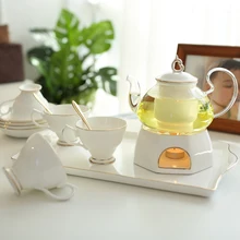 Китайский керамический стеклянный чайник чайные пары Высококачественный простой домашний термоустойчивая Керамическая Чайный сервиз с базой