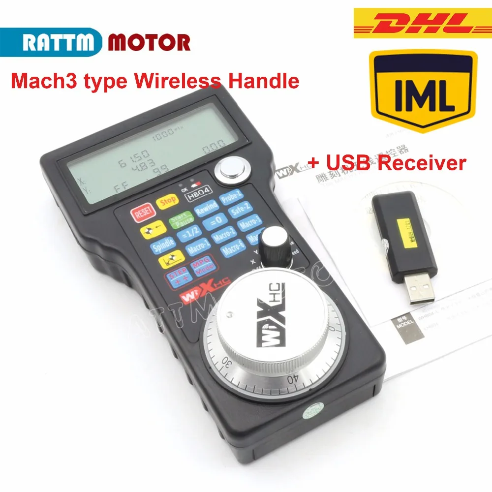 

Wireless USB MACH3 MPG Pendant WHB04-L 40M w/ Electronic Handwheel for CNC Mach3 hand wheel for CNC Router